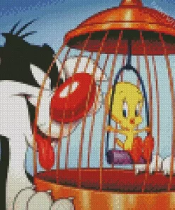 Sylvester And Tweety Bird Art Diamond Painting