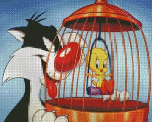 Sylvester And Tweety Bird Art Diamond Painting