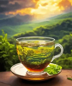 Tea Cup In Nature Diamond Painting