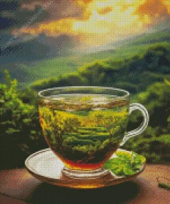 Tea Cup In Nature Diamond Painting