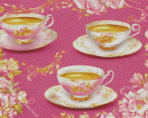 Tea Cups Art Diamond Painting