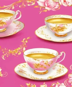 Tea Cups Art Diamond Painting