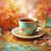 Tea With Flowers Diamond Painting