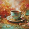 Tea With Flowers Diamond Painting