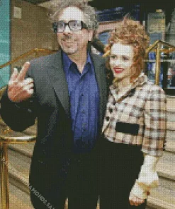 Tim Burton And Helena Bonham Carter Diamond Painting