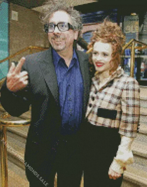 Tim Burton And Helena Bonham Carter Diamond Painting