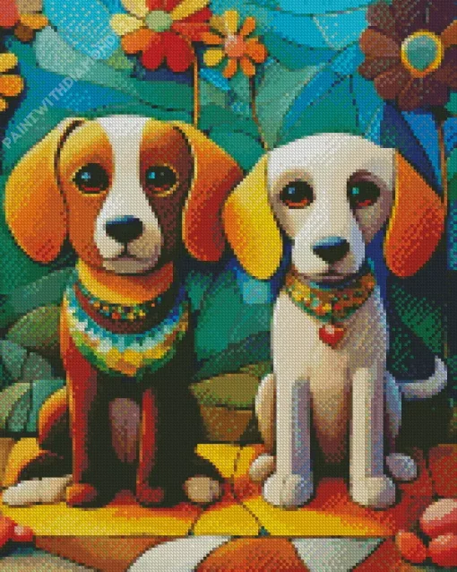 Two Beagle Dogs Diamond Painting