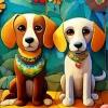 Two Beagle Dogs Diamond Painting