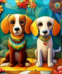 Two Beagle Dogs Diamond Painting