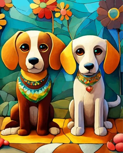 Two Beagle Dogs Diamond Painting