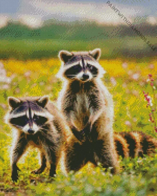 Two Raccoons Diamond Painting