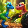 Two Adorable Dinosaurs Diamond Painting