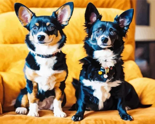 Two Lovely Border Collies Diamond Painting