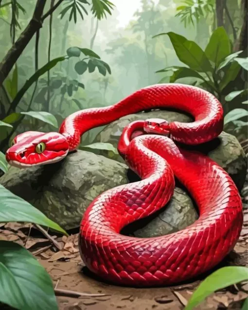 Two Red Viper Snakes Diamond Painting