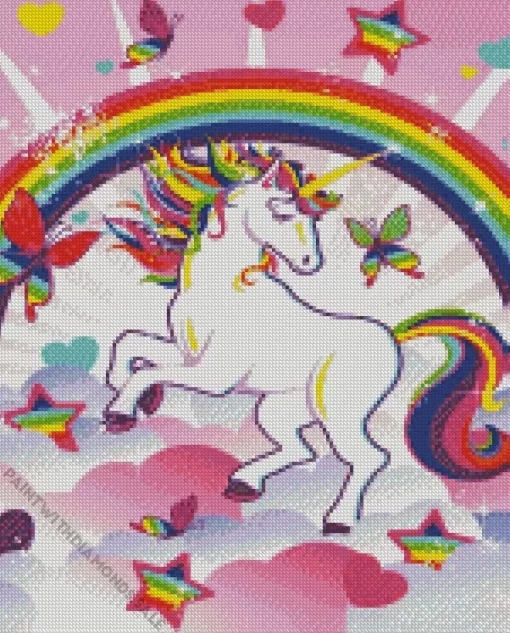 Unicorn With Rainbow Diamond Painting