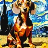 Van Gogh Dachshund Dog Diamond Painting