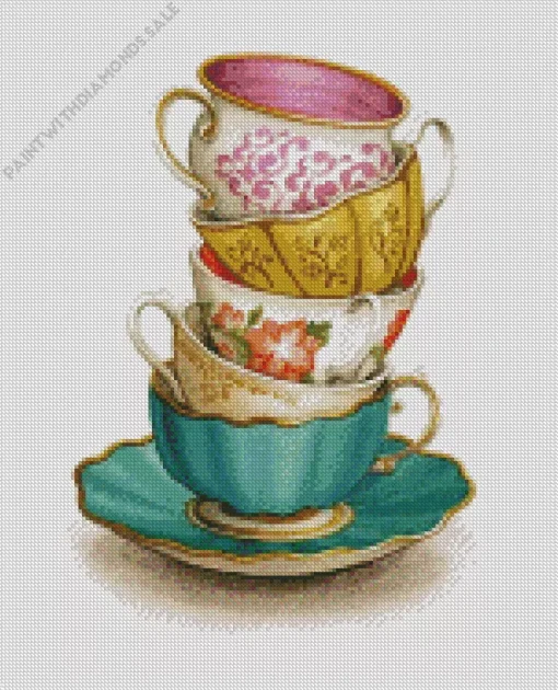 Vintage Teacups Diamond Painting