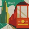 Vintage Style Retro Train Poster Diamond Painting