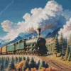 Vintage Train And Smoke Diamond Painting