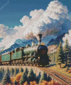 Vintage Train And Smoke Diamond Painting