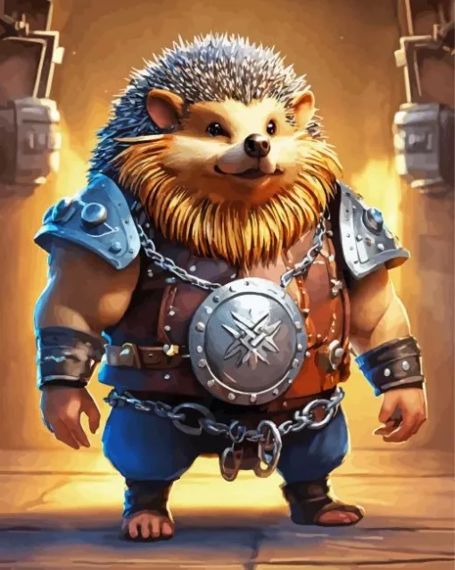 Warrior Hedgehog Diamond Painting