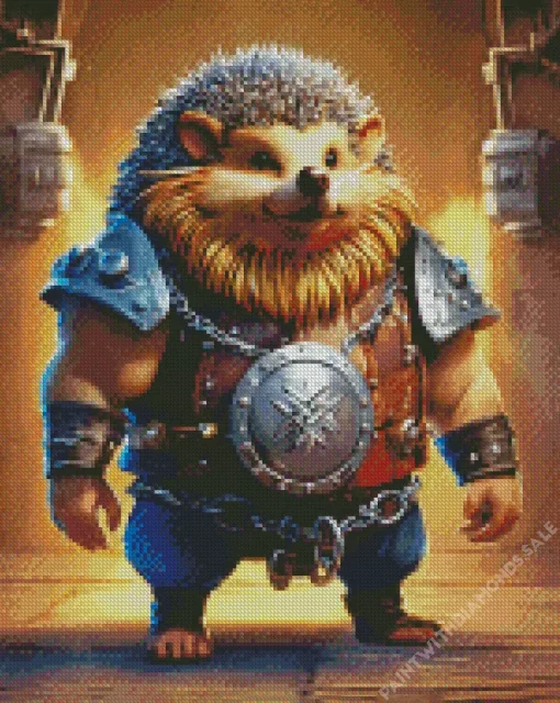 Warrior Hedgehog Diamond Painting