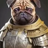 Warrior Pug Diamond Painting