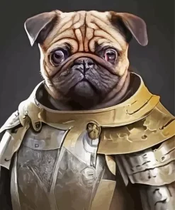 Warrior Pug Diamond Painting