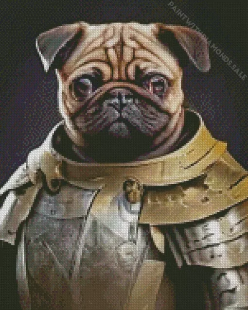 Warrior Pug Diamond Painting