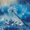 Water Drops And Blue Dandelion Diamond Painting