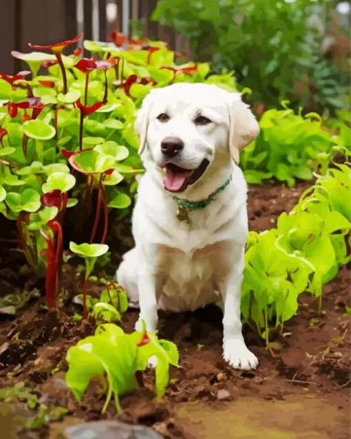 White Labrador Dog Diamond Painting