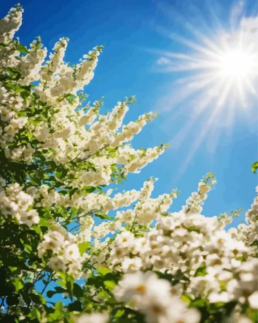 White Wisteria Plants Diamond Painting