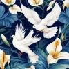 White Doves And Calla Lilies Diamond Painting