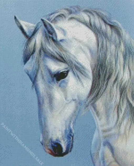 White Horse Diamond Painting