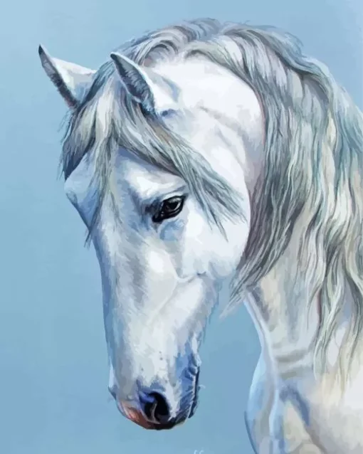 White Horse Diamond Painting