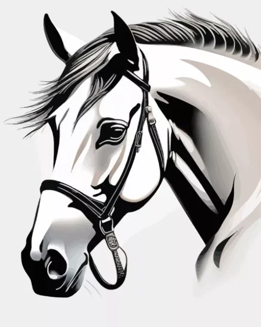 White Horse Art Diamond Painting