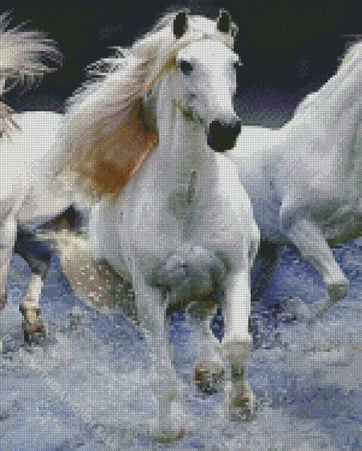 White Horses Diamond Painting