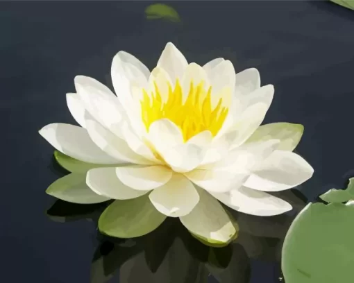 White Water Lily Diamond Painting