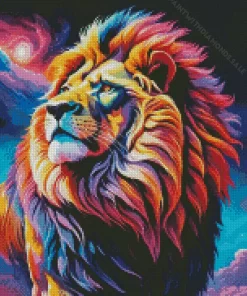 Wild Colorful Lion Diamond Painting