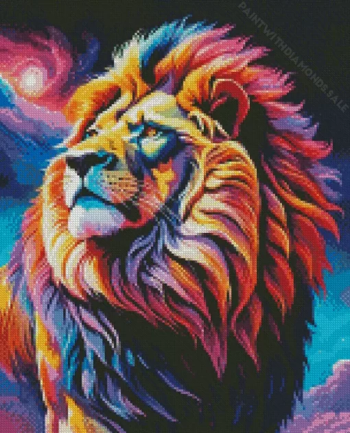 Wild Colorful Lion Diamond Painting