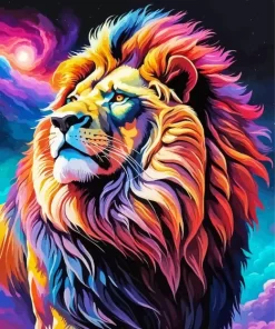 Wild Colorful Lion Diamond Painting