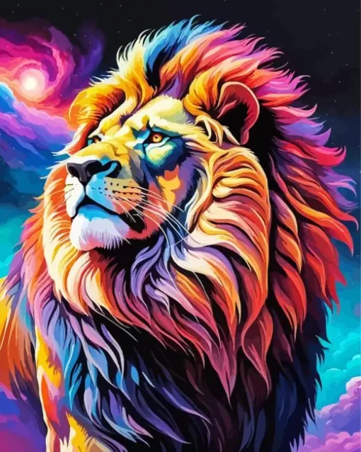 Wild Colorful Lion Diamond Painting