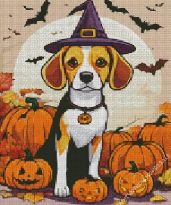 Witch Beagle Dog Diamond Painting