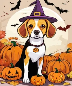 Witch Beagle Dog Diamond Painting