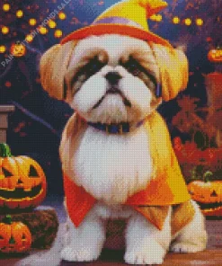 Witch Shih Tzu Diamond Painting