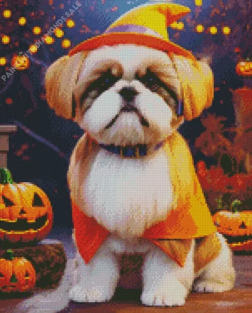 Witch Shih Tzu Diamond Painting