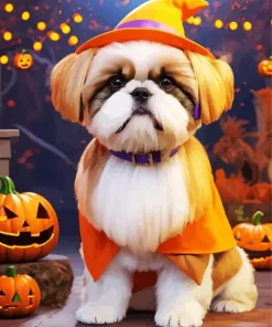 Witch Shih Tzu Diamond Painting