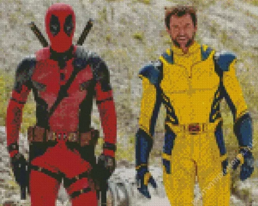 Wolverine And Deadpool Diamond Painting