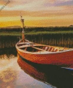 Wooden Boat Diamond Painting