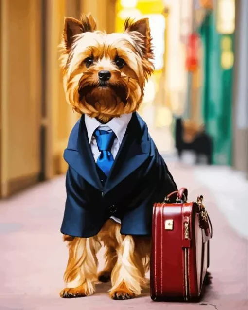 yorkie in a suit Diamond By Numbers